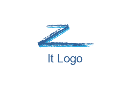 letter Z made of brush stroke