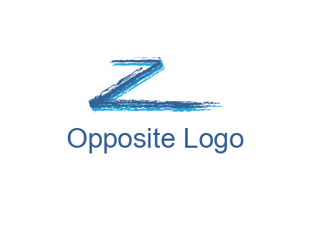 letter Z made of brush stroke