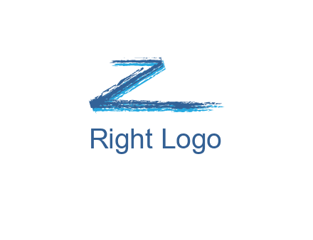 letter Z made of brush stroke