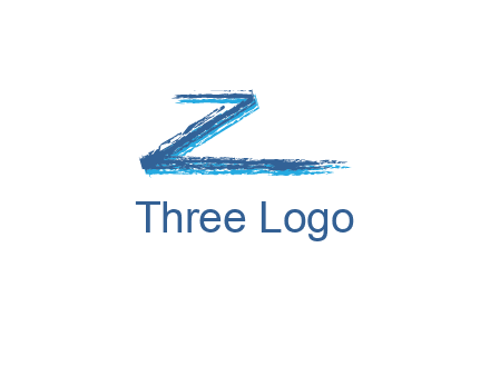 letter Z made of brush stroke