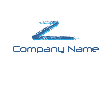 letter Z made of brush stroke