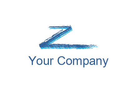 letter Z made of brush stroke