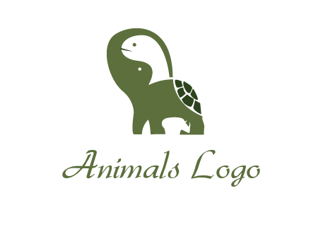 abstract elephant rhino and turtle animal logo