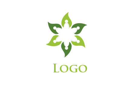 abstract people in leaves forming star logo