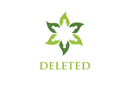 abstract people in leaves forming star logo