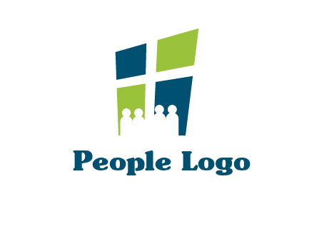 abstract people in front of window logo