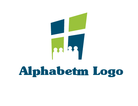 abstract people in front of window logo