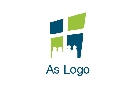abstract people in front of window logo