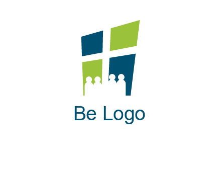 abstract people in front of window logo