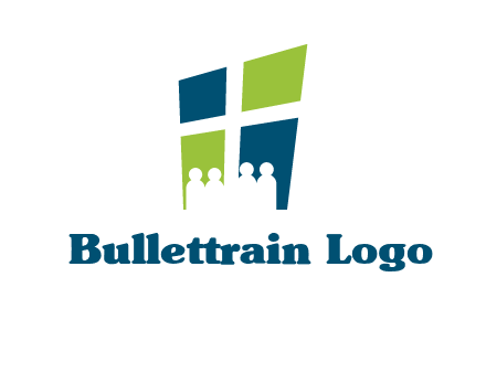 abstract people in front of window logo