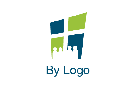 abstract people in front of window logo