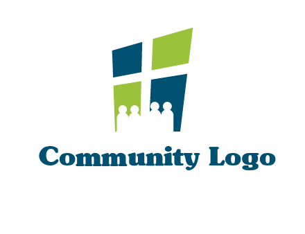 abstract people in front of window logo