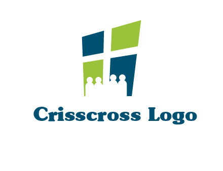 abstract people in front of window logo