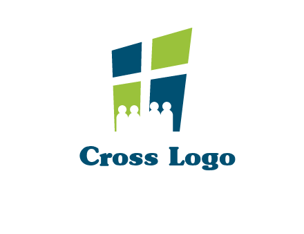 abstract people in front of window logo