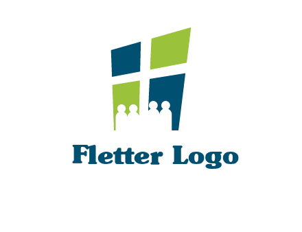 abstract people in front of window logo