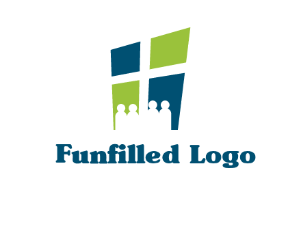 abstract people in front of window logo