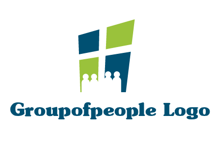 abstract people in front of window logo