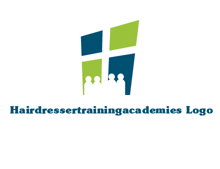 abstract people in front of window logo