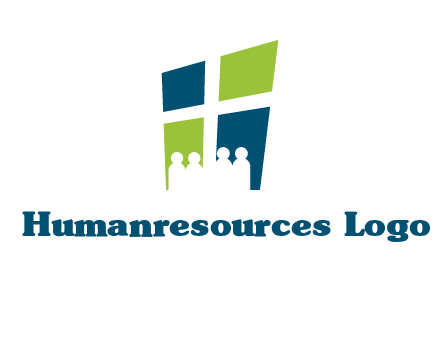 abstract people in front of window logo
