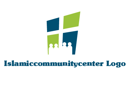 abstract people in front of window logo
