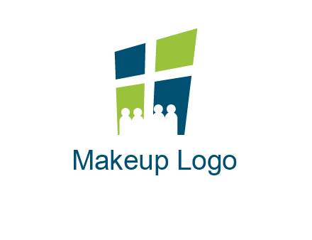 abstract people in front of window logo