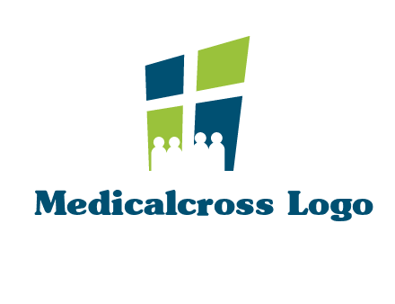 abstract people in front of window logo