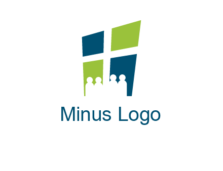 abstract people in front of window logo