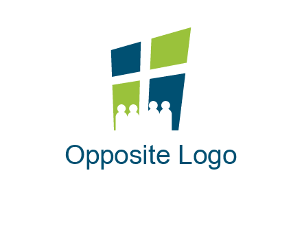 abstract people in front of window logo