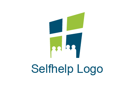 abstract people in front of window logo