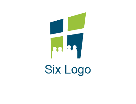 abstract people in front of window logo