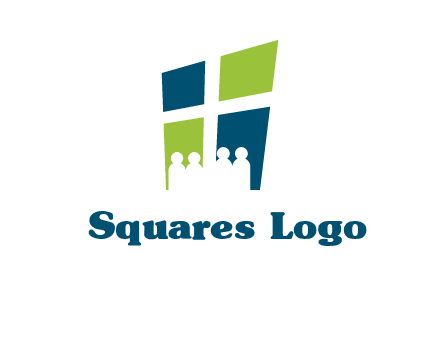 abstract people in front of window logo