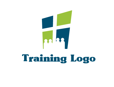 abstract people in front of window logo