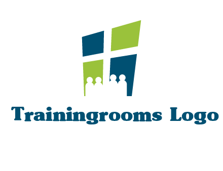 abstract people in front of window logo
