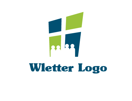 abstract people in front of window logo