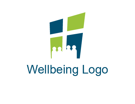 abstract people in front of window logo