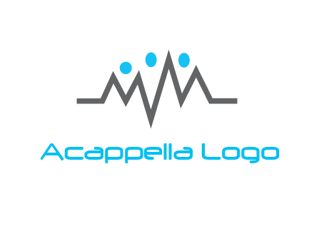 waves with circle forming abstract people logo