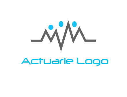 waves with circle forming abstract people logo