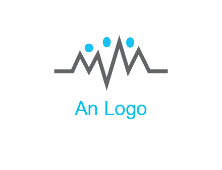 waves with circle forming abstract people logo