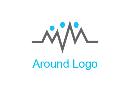 waves with circle forming abstract people logo