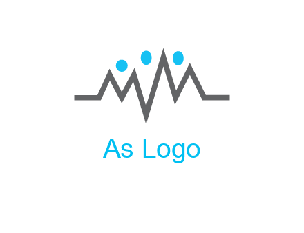 waves with circle forming abstract people logo