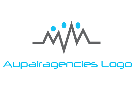 waves with circle forming abstract people logo