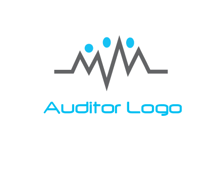 waves with circle forming abstract people logo