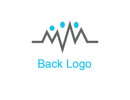 waves with circle forming abstract people logo