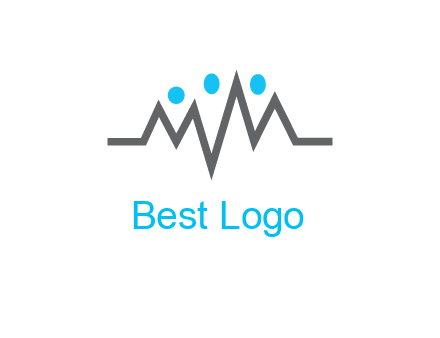 waves with circle forming abstract people logo