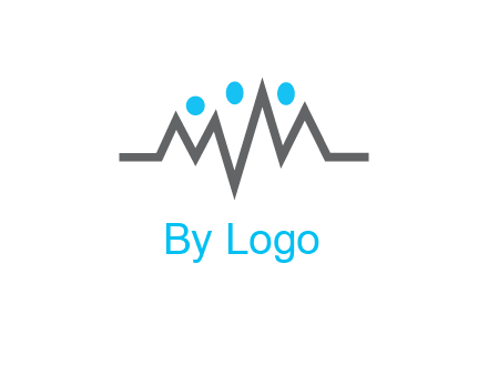 waves with circle forming abstract people logo