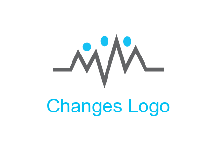 waves with circle forming abstract people logo