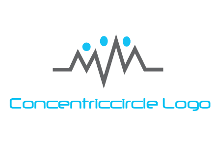 waves with circle forming abstract people logo