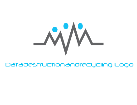 waves with circle forming abstract people logo