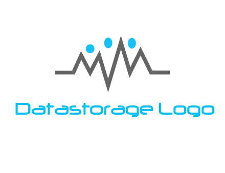 waves with circle forming abstract people logo