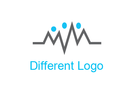 waves with circle forming abstract people logo